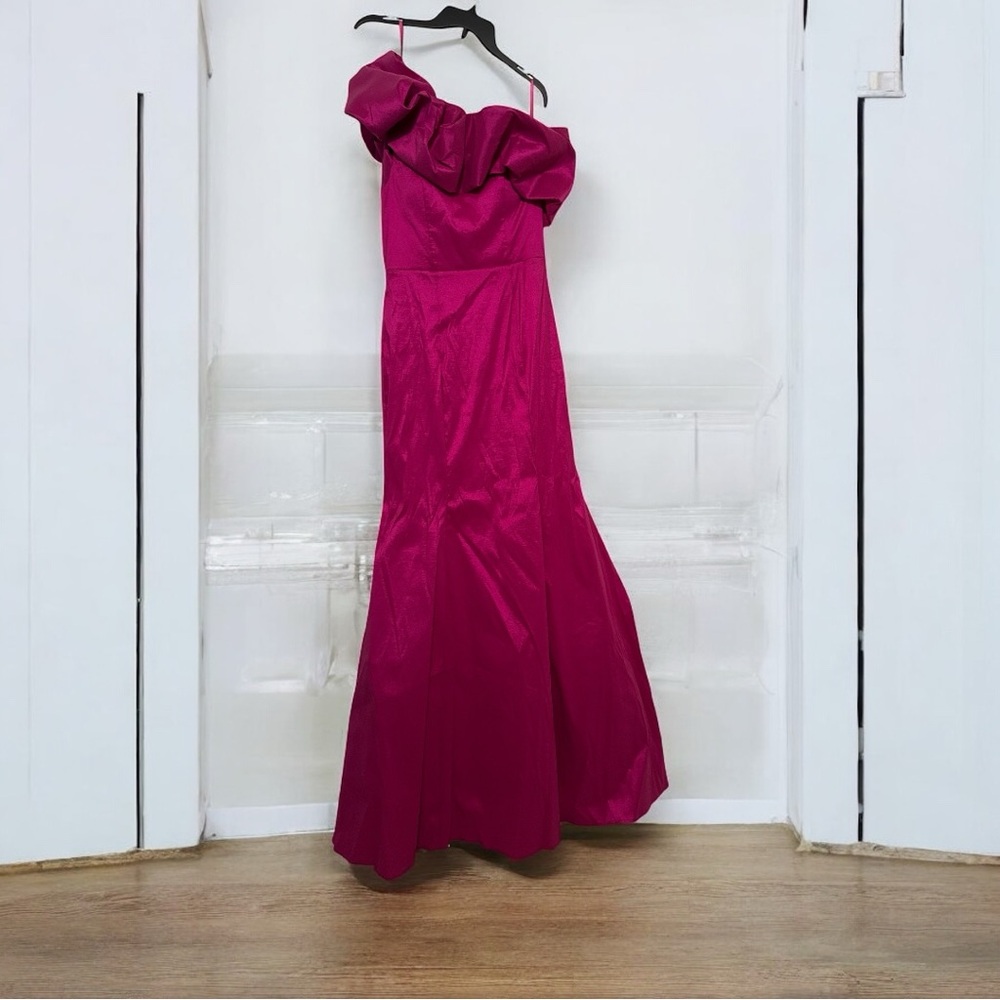 City Studio Pink Ruffled Gown One Shoulder Prom - Size 11/12 NWT